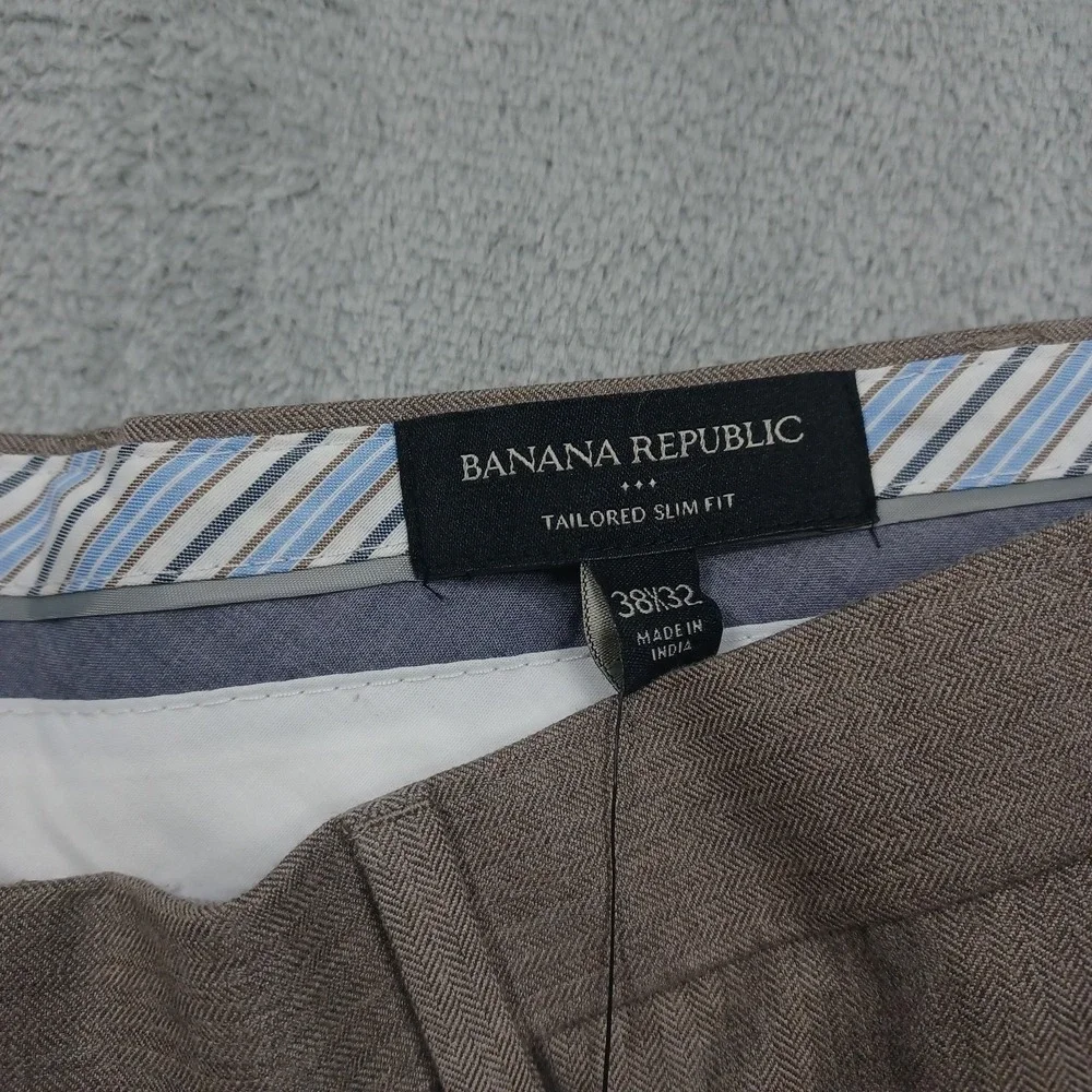 Banana Republic Pants Mens 38x32‎ Brown Slim Fit Preppy Chino Pockets NWT